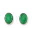 Vintage Green Jadeite Jade 14K Yellow Gold Oval Stud Earring | UPC #399730
